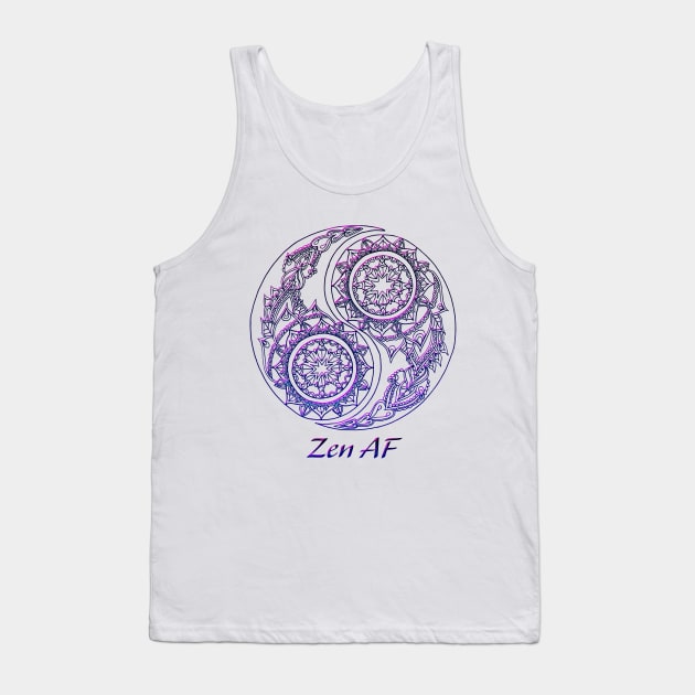 Zen AF - Indigo Mandala Tank Top by Megrasaurous